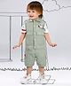 BAD BOYS Cotton Twill Half Sleeves Typography Printed Shirt & Shorts With Inner Tee Set - Green