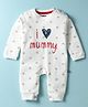 Mini Taurus Interlock Knit Full Sleeves Romper With Star Print - Red & White