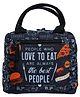Echo Boomers Burger Printed Insulated Lunch Bag, Tiffin and Food Storage Bag - Black