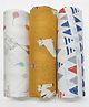Trance Home Linen Super Soft Cotton Malmal Swaddle Cloth Pack of 3 - Circus