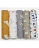 Trance Home Linen Super Soft Cotton Malmal Swaddle Cloth Pack of 5 - Circus