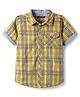 Pine Kids Cotton Woven Half Sleeves Checks Shirt - Yellow