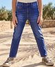Pine Kids Denim Woven Full Length Washed Jeans - Navy Blue