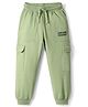 Pine Kids Cotton Knit Full Length Lounge Pant With Text Print & Cargo Pockets - Light Green