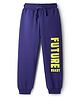 Pine Kids Cotton Knit Full Length Lounge Pants With Future Ready Text Print - Navy Blue