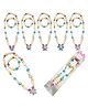 Birthday Popper Butterfly Theme Beaded Necklace & Bracelets as Birthday Return Gifts - Set of 6 - Assorted - Young Girls Fashion Jewellery Accessories