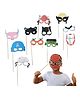 Birthday Popper Super Hero Avengers Themed Glossy Party Props (12 Pcs) Props for Boys Girls Kids Selfie Photo Booth,Birthday Party Supply
