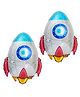 Birthday Poppe Space Theme Rocket Foil Balloons - Set Of 2, 30 Inch |Ideal For Birthday Celebrations, Space Party Decorations, Science Fair Events