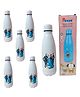 Birthday Popper 750 ml Water Bottles | Girls Theme | Set of 6 as Birthday Return Gifts for Kids | Stainless Steel Bottles for School, Travel & Sports - 750 ml Each
