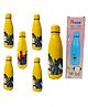 Birthday Popper Water Bottles | Boys Theme | Set of 6 | Birthday Return Gifts for Kids | Stainless Steel Bottles for School, Travel & Sports - 750 ml Each