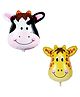 Birthday Popper Cow and Giraffe Foil Balloons (Set of 2)  Ideal for Farm Animal Theme Birthday Party and Various Celebrations