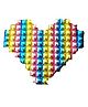 Birthday Popper Rainbow Heart Shape Cube Foil Balloon (1 Pc) - Ideal for Baby Shower, Birthdays, Anniversaries, Engagements | Durable Foil Material|Elegant Backdrop Decoration