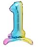 Birthday Popper Self Standing Rainbow Number 1 Foil Balloons for 1st Birthday Decoration Items for Boys or Girls Anniversary, Baby Shower, Annual Day Celebrations