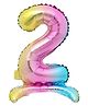 Birthday Popper Self Standing Rainbow Number 2 Foil Balloons for 2nd Birthday Decoration Items for Boys or Girls Anniversary, Baby Shower, Annual Day Celebrations