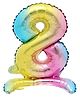 Birthday Popper Self Standing Rainbow Number 8 Foil Balloons for 8th Birthday Decoration Items for Boys or Girls Anniversary, Baby Shower, Annual Day Celebrations
