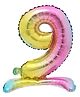 Birthday Popper Self Standing Rainbow Number 9 Foil Balloons for 9th Birthday Decoration Items for Boys or Girls Anniversary, Baby Shower, Annual Day Celebrations