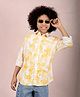 CRIMSOUNE CLUB Cotton Full Sleeves Abstract Printed Shirt - Orange