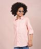 CRIMSOUNE CLUB Cotton Full Sleeves Checked Embroidered Shirt -  Peach