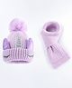 Babyhug Woollen Cap with Muffler & Ear Applique Purple - Diameter 12.5 cm
