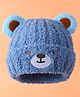 Babyhug Woollen Cap with Ear & Embroidery Blue - Diameter 11 cm