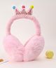Babyhug Ear Muffs with Crown Applique - Pink