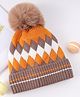 Babyhug Woollen Cap Pom Pom Khaki - Diameter 12 cm