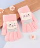 Babyhug Gloves with Bear Design - Pink