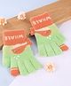 Babyhug Gloves with Whale Design & Applique - Light Green