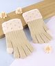 Babyhug Gloves with Cable Knit Design - Khaki