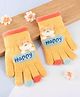 Babyhug Gloves with Puppy Applique - Yellow