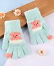 Babyhug Gloves with Bear Design - Sea Green