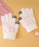 Pine Kids Gloves with Polka Dot Design - White