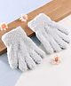Babyhug Solid Color Fur Gloves - Light Grey