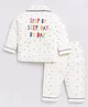 Clt.s Cotton Knitted Full Sleeves Step By Step Day By Day Text Back Printed Coordinating Night Suit Set - Cream