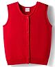 Babyhug Knitted Sleeveless Solid Front Open Sweater Vest - Red
