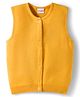 Babyhug Knitted Sleeveless Solid Front Open Sweater Vest - Yellow