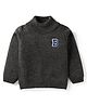 Babyhug Knit Full Sleeves Turtle Neck Pullover Sweater -Charcoal Grey