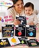 Intellibaby Baby's First High Contrast Books-Set of 6 | Black N' White Monochrome to Colourful |Early Sensory Development |Newborn Visual Stimulation |BIS Certified |Educator Recommended |For Gifting