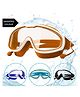 KARBD Swimming Goggles Large Frame Wide View Big Glasses with Connected Ear Plugs - Assorted Colour