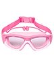 KARBD Swimming Goggles Wide Angle Vision Big Frame Glasses with Connected Ear Plugs - Biggie, Pink