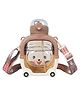 New Pinch Cartoon Bear Kids Water Bottle Cute Plastic Water Bottle with Straw Large Capacity Portable  for Children- Pack of 1- Color May Vary - 1000 ml