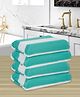 Ambra Linens Quick Dry Super Absorbent Microfiber Stripes Bath Towel for Men and Women Soft Coral Towel 340 GSM (Pack of 4)