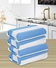 Ambra Linens Quick Dry Super Absorbent Microfiber Stripes Bath Towel for Men and Women Soft Coral Towel 340 GSM (Pack of 4)