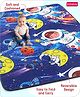 Babyhug Premium Reversible Foldable Space Theme Print Waterproof Floor Mat 6 x 5 ft| Thickness 8 Mm| Learn & Play Mat| Soft Foam|Easy to Carry Bag| 0-12 Years| Bis Certified - Navy Blue