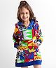Ollington St. 100% Cotton Printed Winterwear One Piece Hooded Full Sleeves Dress - Multicolor