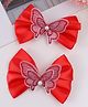 Pine Kids Bow & Butterfly Clips Pack of 2 Free Size - Red