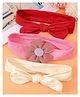 Babyhug Headbands with Knot Detailing & Floral Applique Pack of 3 - Multicolor