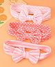 Babyhug Bow Applique Headbands Pack of 3 - Pink