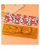 Babyhug Free Size Headbands with Bow Detailing & Floral Print Pack of 2 - Mustard