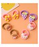 Babyhug Free Size  Rubber Bands with Floral Fruit and Cupcake Applique Pack of 8 - Brown Pink and Yellow